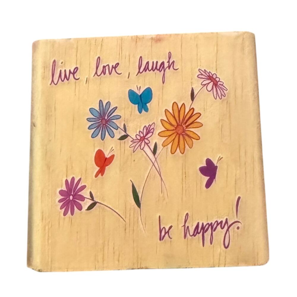 Stamps Etc Live Love Laugh Be Happy Rubber Stamp CRI-082-B